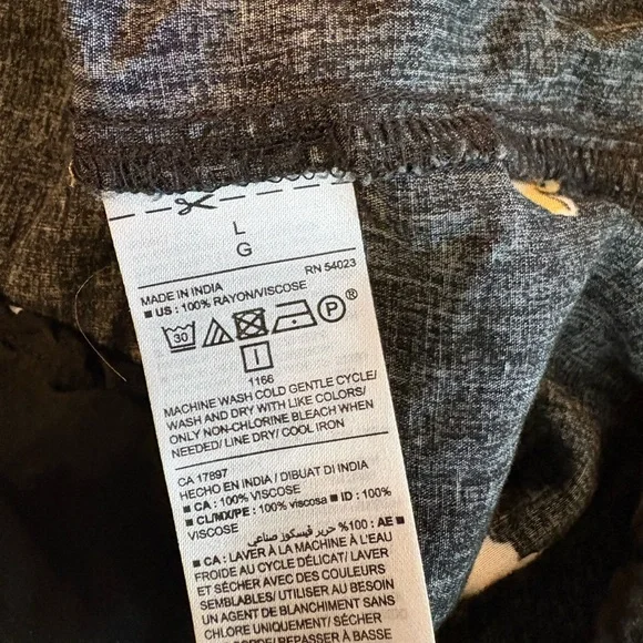 Old Navy Black Floral Sleeveless Tunic Dress Large Lightweight Rayon - Picture 6 of 6